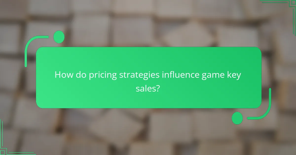 How do pricing strategies influence game key sales?