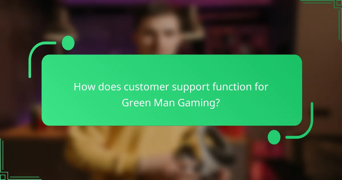 How does customer support function for Green Man Gaming?