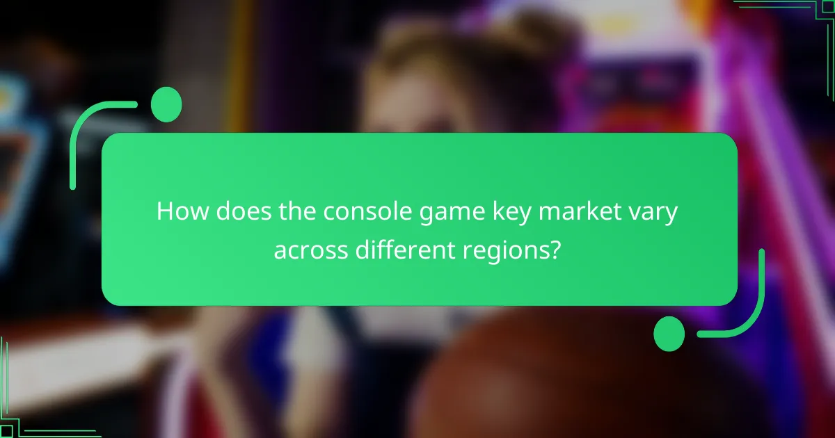 How does the console game key market vary across different regions?