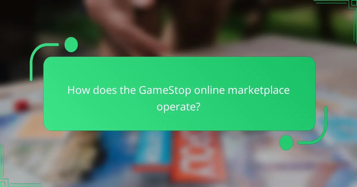 How does the GameStop online marketplace operate?