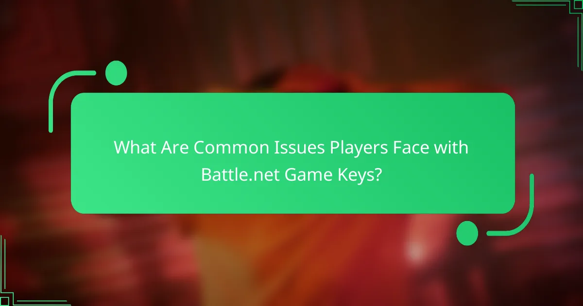 What Are Common Issues Players Face with Battle.net Game Keys?
