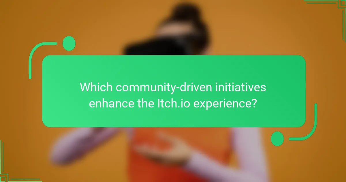 Which community-driven initiatives enhance the Itch.io experience?
